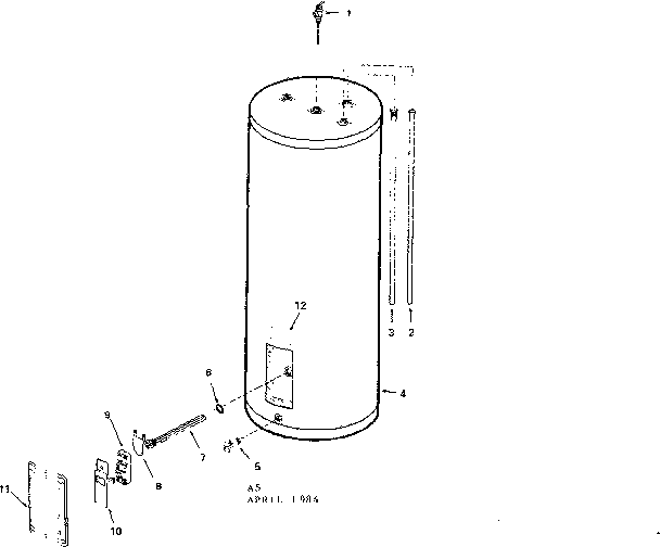Replacement Parts Diagram and Parts List for 153311470  Kenmore Water Heater