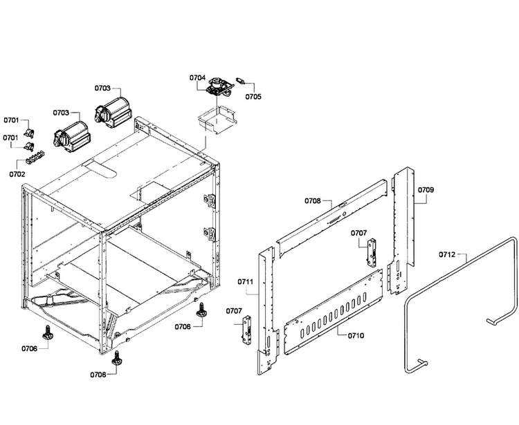 Cabinet Assy Diagram and Parts List for PRD366GHC 03 Thermador Range