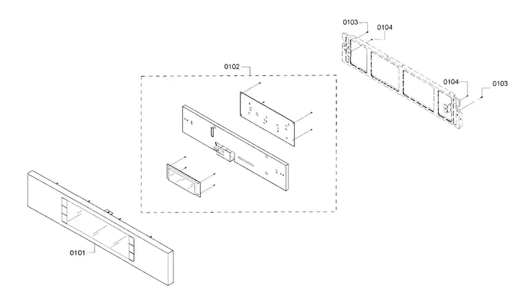 Control Panel Diagram and Parts List for HMC87151UC 01 Bosch Microwave