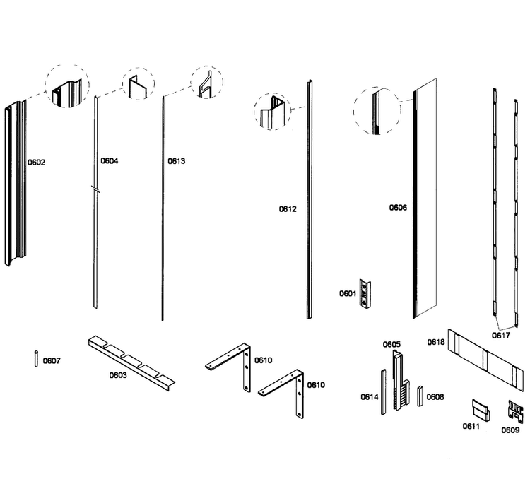 Framing Diagram and Parts List for T24ID80NRP 37 Thermador Freezer