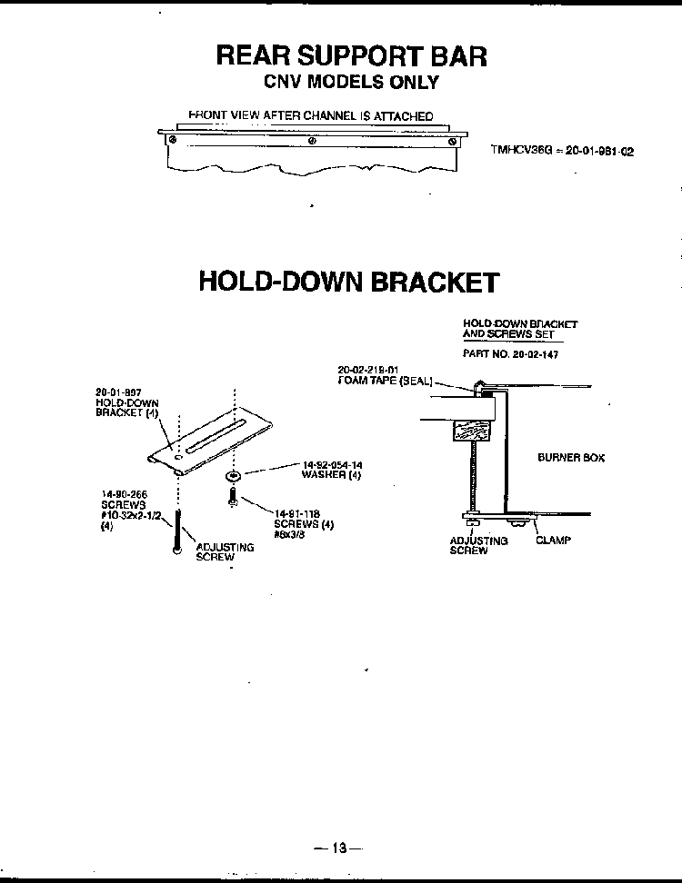 Section 7 Diagram and Parts List for THM30S  Thermador Cooktop