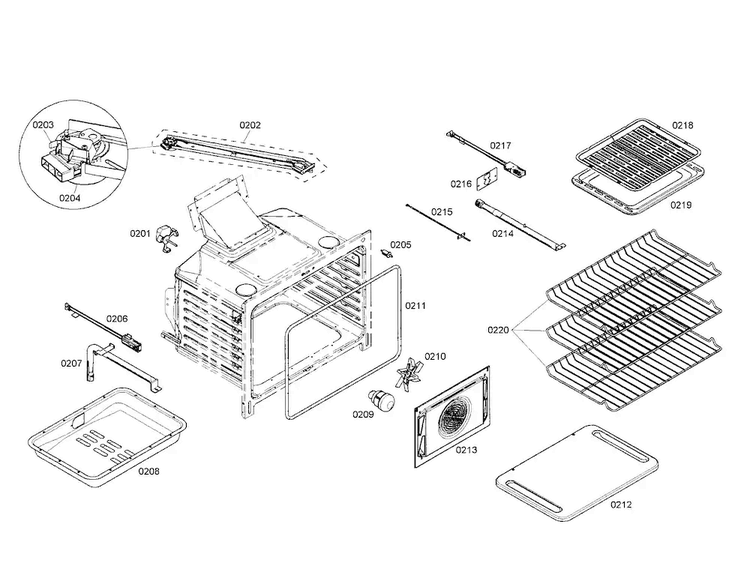 Cabinet/racks Diagram and Parts List for HGS5052UC 01 Bosch Range