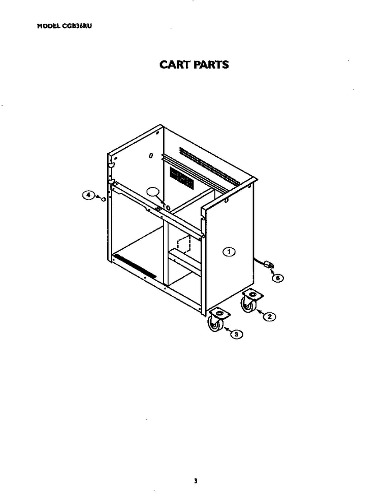 Cart Diagram and Parts List for CGB36RU  Thermador Grill