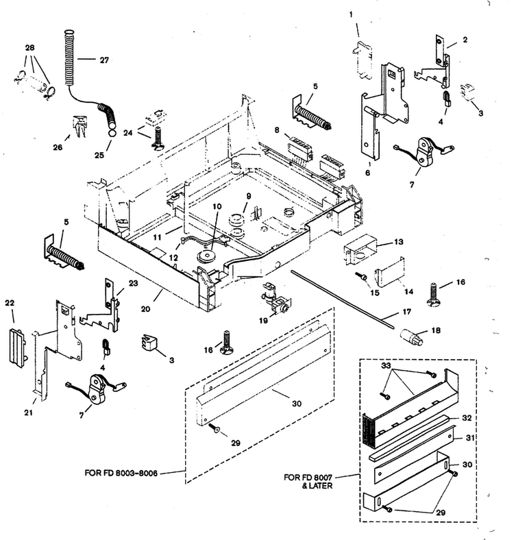 Base Diagram and Parts List for SHU6802UC 12 Bosch Dishwasher