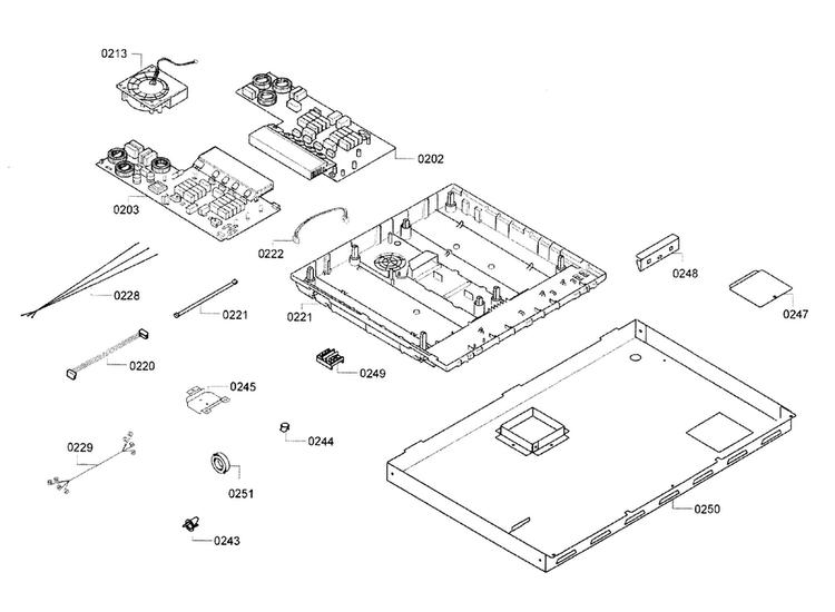 Pcb Diagram and Parts List for NIT5066UC 01 Bosch Cooktop