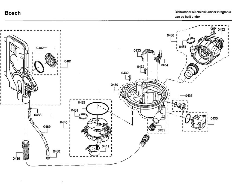 Pump Diagram and Parts List for SHP65TL6UC 02 Bosch Dishwasher