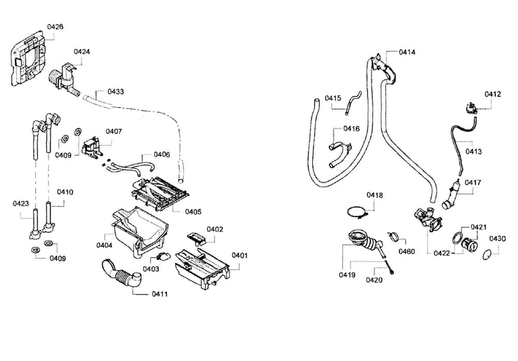 Dispenser Assy Diagram and Parts List for WAP24200UC 11 Bosch Washer
