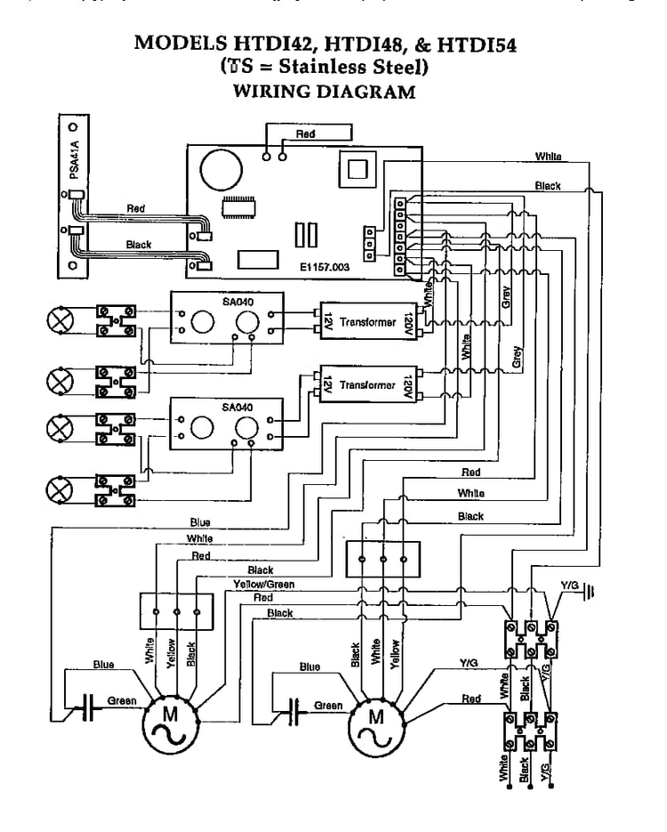 Section 5 Diagram and Parts List for HTDI54  Thermador Range Hood