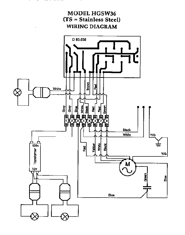 Section 3 Diagram and Parts List for HGSW36  Thermador Range Hood