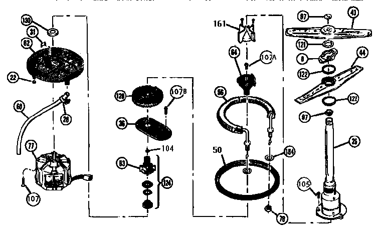 Section 3 Diagram and Parts List for THD122  Thermador Dishwasher