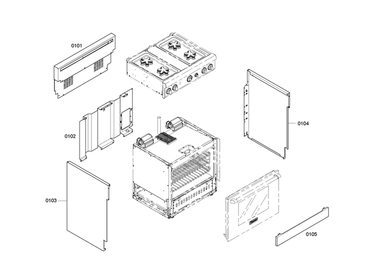 Main Assy Diagram and Parts List for PRD304EHC 07 Thermador Range
