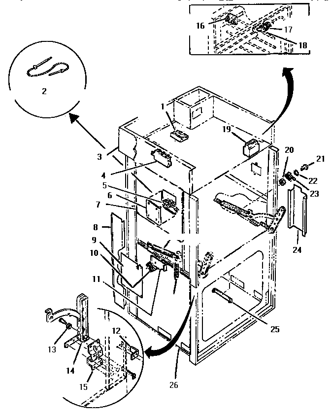 Body Diagram and Parts List for CMT231-01  Thermador Microwave