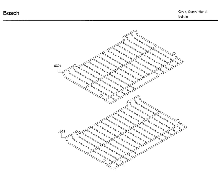 Rack Diagram and Parts List for HBL5751UCC 04 Bosch Microwave