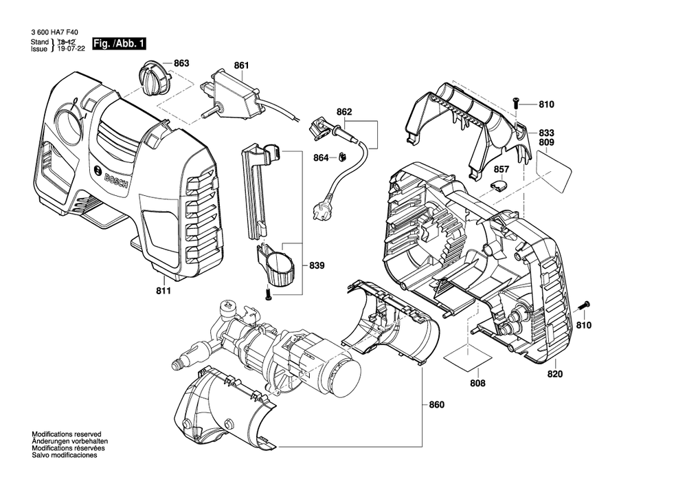 Diagram 1 Diagram and Parts List for 3600HA7FK0  Bosch Pressure Washer