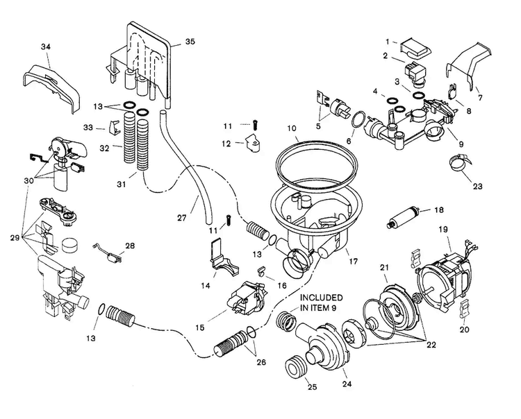 Componemt Assy Diagram and Parts List for SHU9956UC 12 Bosch Dishwasher