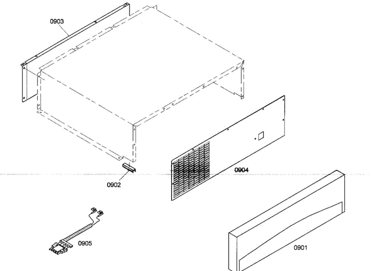 Top Grille Diagram and Parts List for KBULT3665E01  Thermador Refrigerator