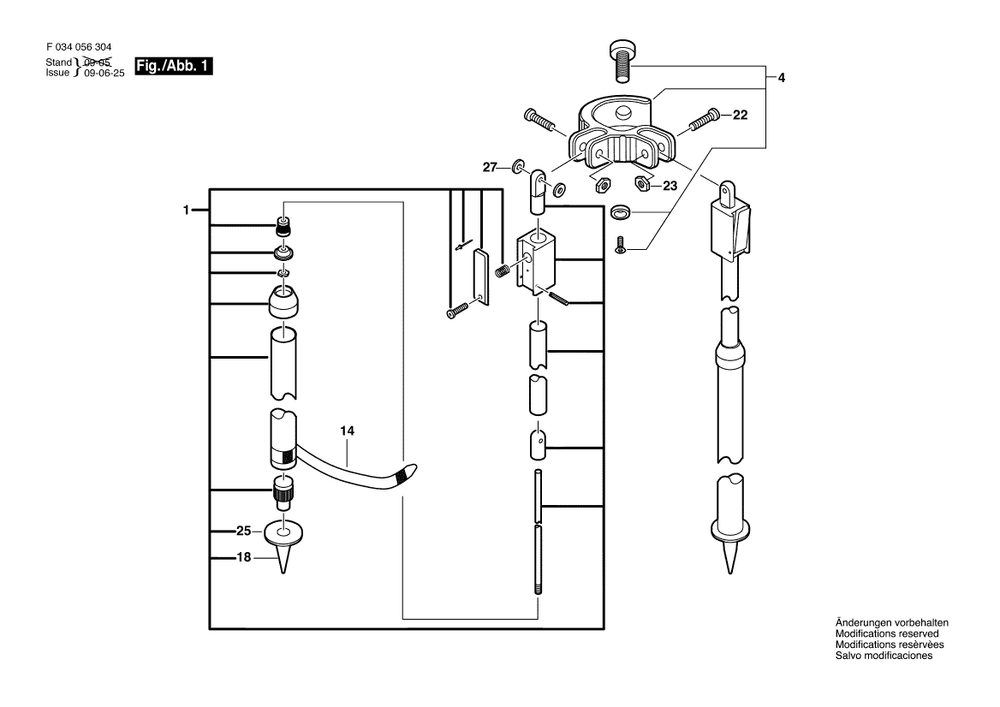 Diagram Diagram and Parts List for 4260 F 034 056 304 Bosch Tool Stand & Cart