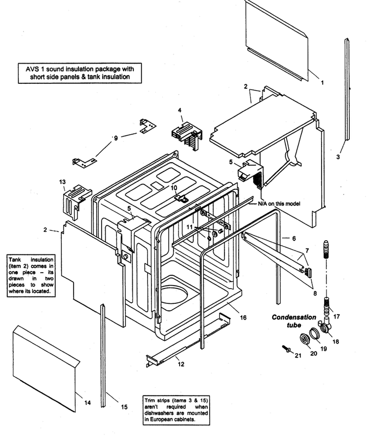 Tank Assy Diagram and Parts List for SHU53A02UC 14 Bosch Dishwasher