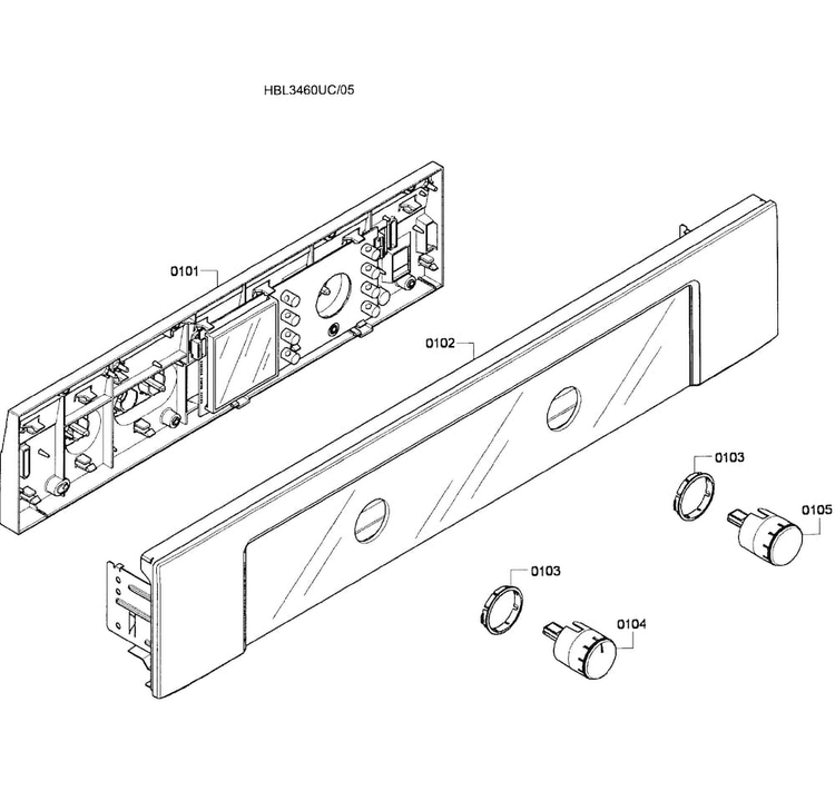 Control Panel Diagram and Parts List for HBL3460UC 05 Bosch Wall Oven