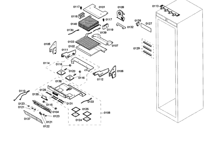 Control Panel Diagram and Parts List for T24IR70NSP 21 Thermador Refrigerator