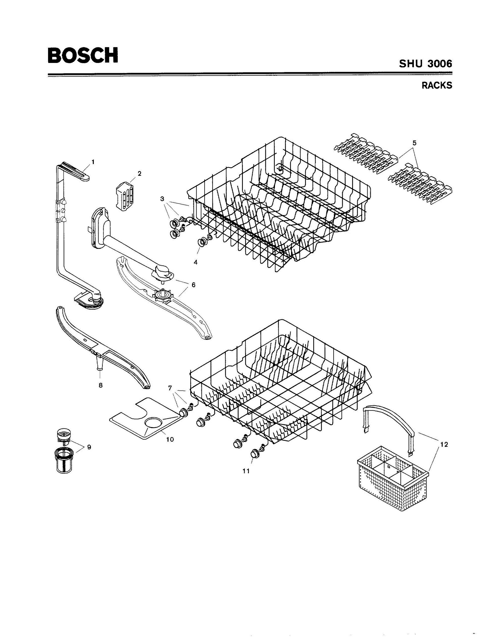 06 - RACKS Diagram and Parts List for SHU3006  Bosch Dishwasher