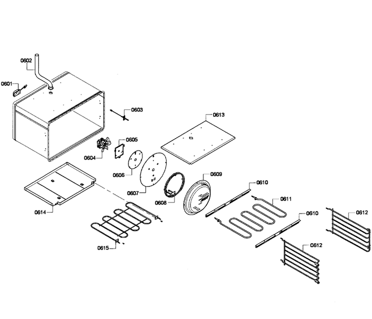 Oven Assy Diagram and Parts List for PRD366GHU 03 Thermador Range