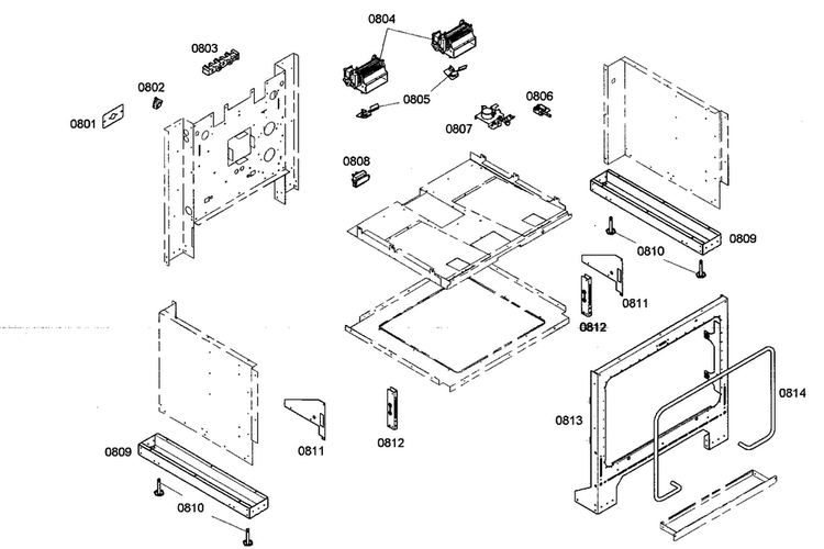 Cabinet Parts 2 Diagram and Parts List for PRL304EG02  Thermador Range