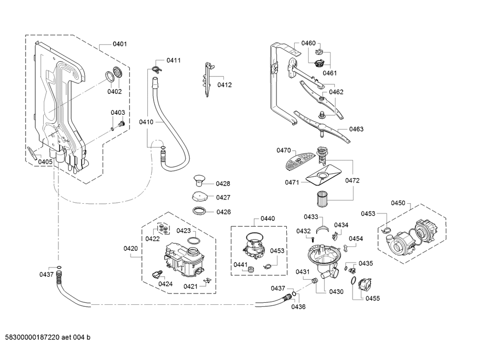 Diagram 7 Diagram and Parts List for SGX68U55UC-D5  Bosch Dishwasher