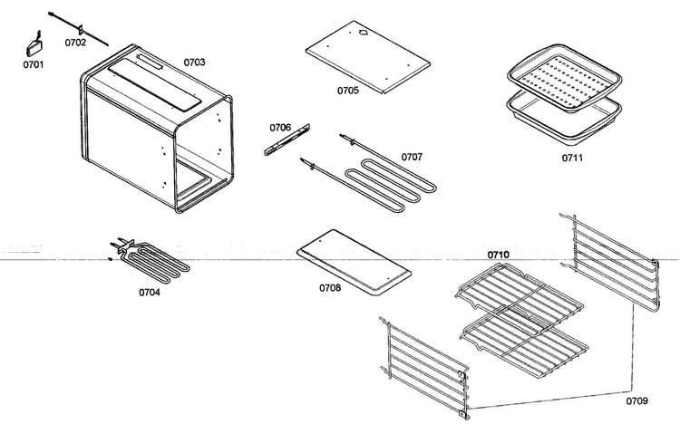 Small Oven Diagram and Parts List for PRD486ELG01  Thermador Range
