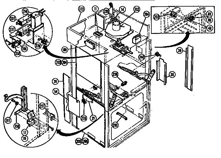 Switches And Additional Parts Diagram and Parts List for CMT19 SVC CODE G Thermador Microwave