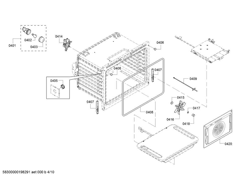 Diagram 4 Diagram and Parts List for HGI8054UC-07  Bosch Range