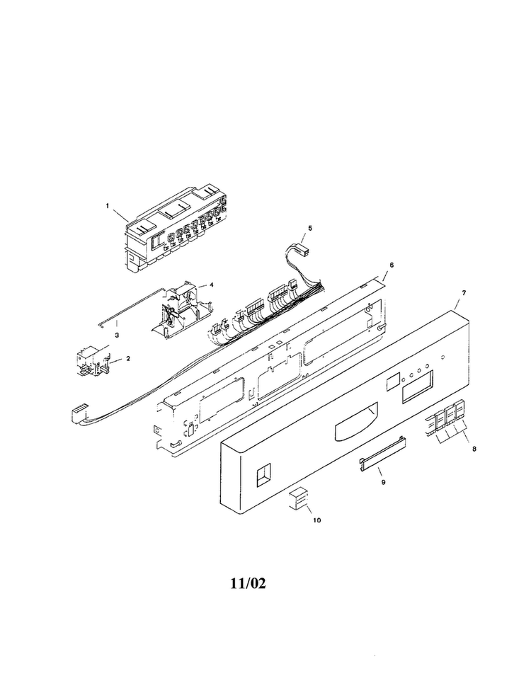 Fascia Panel Diagram and Parts List for SHU4322UC 12 Bosch Dishwasher