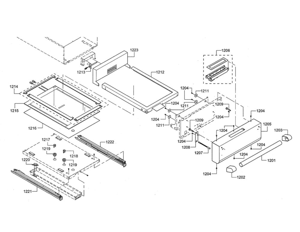Warming Drawer Diagram and Parts List for PRD48JDSGU 11 Thermador Range