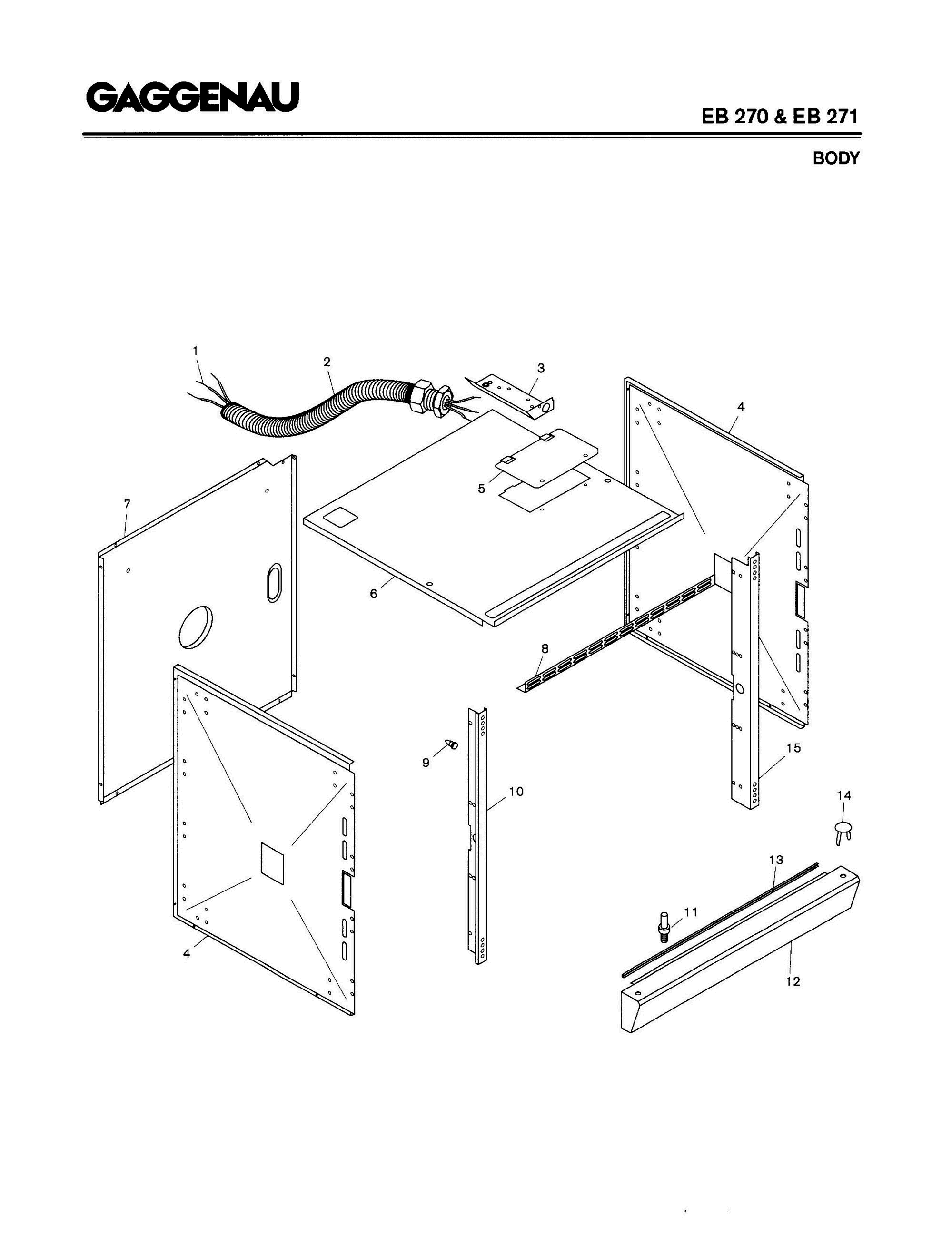 03 - BODY Diagram and Parts List for EB270-620  Bosch Range