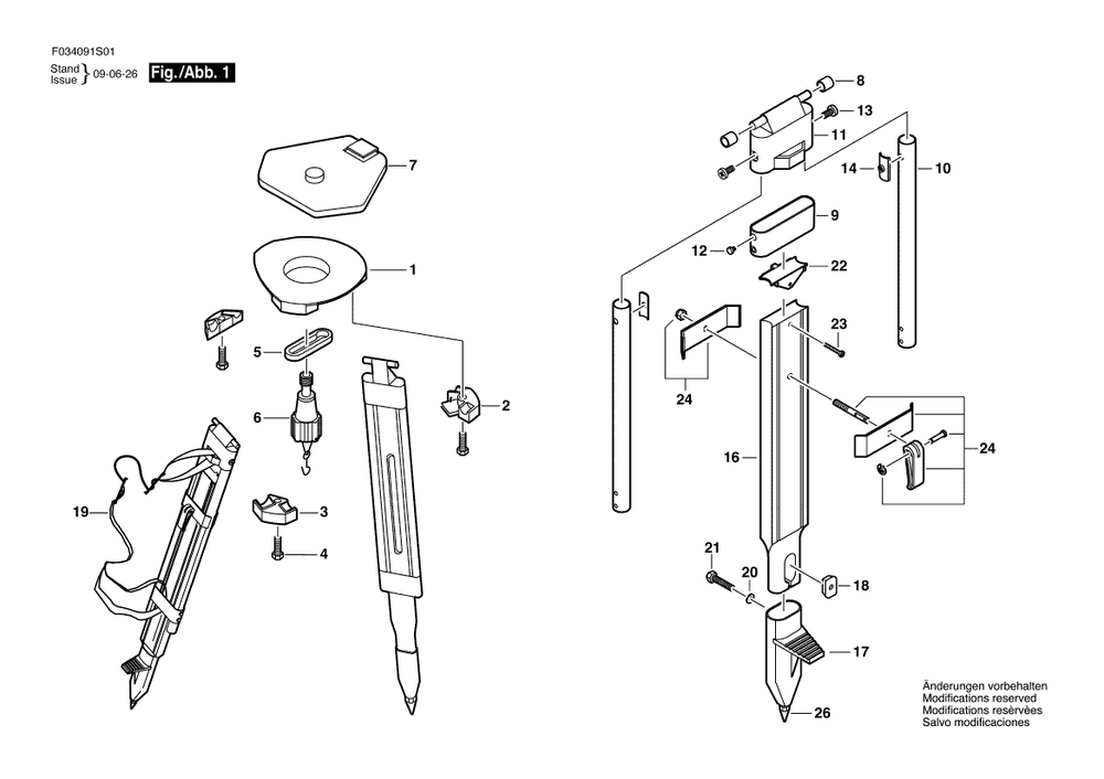 Diagram Diagram and Parts List for WDF20 (Black)(F 034 091 S01) Bosch Tool Stand & Cart