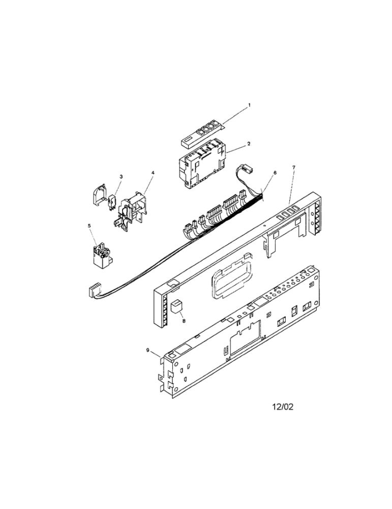 Fascia Panel Diagram and Parts List for SHU9912UC 12 Bosch Dishwasher