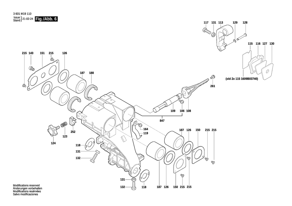Diagram 6 Diagram and Parts List for CM8S 3 601 M19 110 Bosch Miter Saw