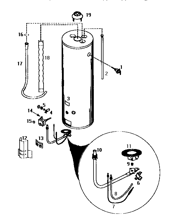 Kenmore 8 Special Edition Diagram and Parts List for 153331552  Kenmore Water Heater
