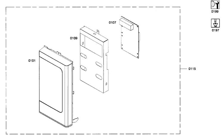 Control Panel Diagram and Parts List for HMV3061U 01 Bosch Microwave