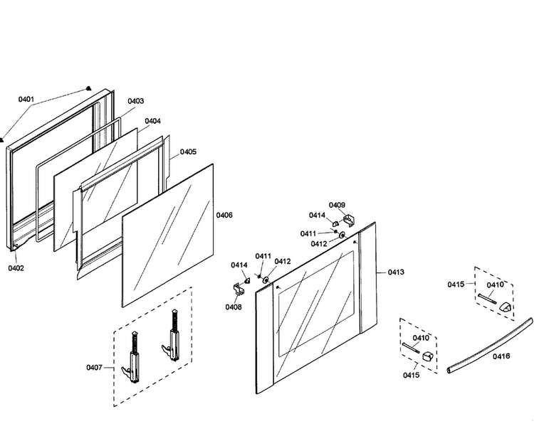 Upper Door Assy Diagram and Parts List for HBL8650UC 07 Bosch Wall Oven