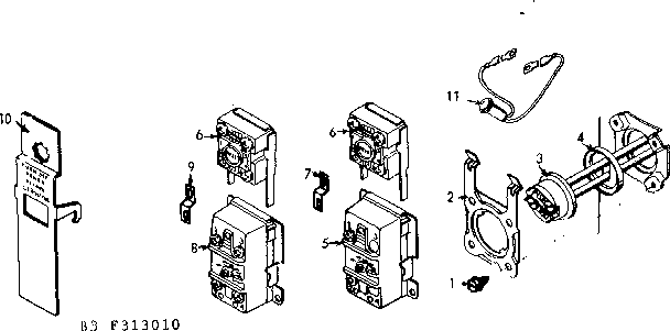 Control Group Diagram and Parts List for 153313010  Kenmore Water Heater