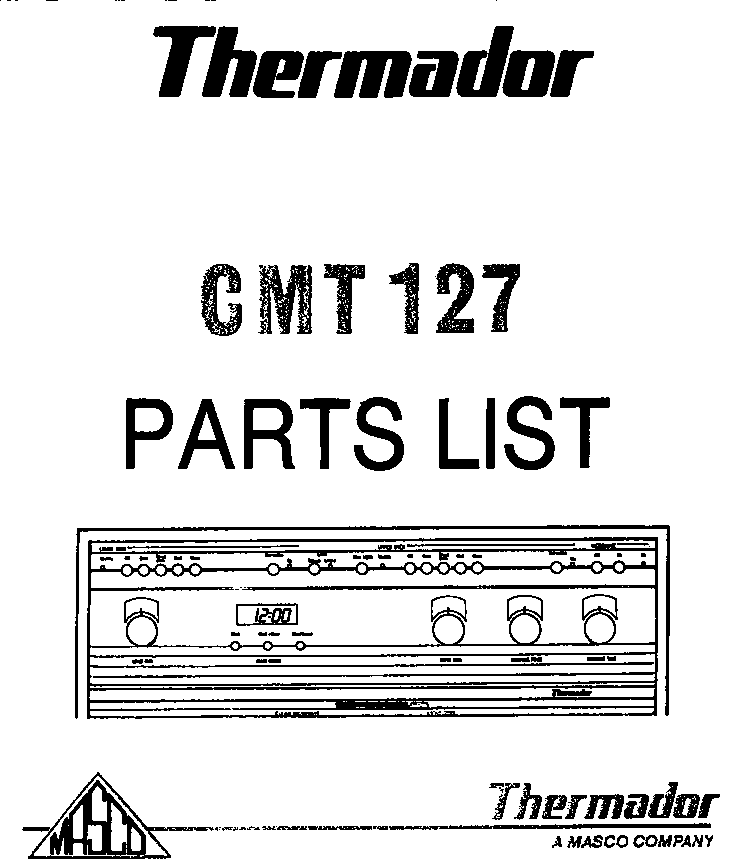 Cover Page Diagram and Parts List for CMT127  Thermador Microwave