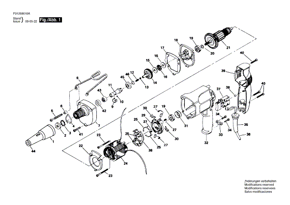 Bosch 6901type2 (F01269010a) Diagram and Parts List for 6901 (TYPE 2)(F01269010A) Bosch Screwdriver