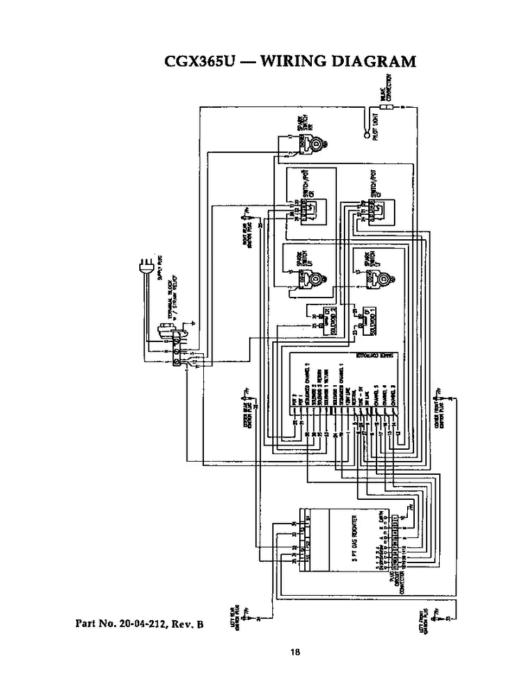 Wiring Diagram Diagram and Parts List for CGX365U  Thermador Cooktop