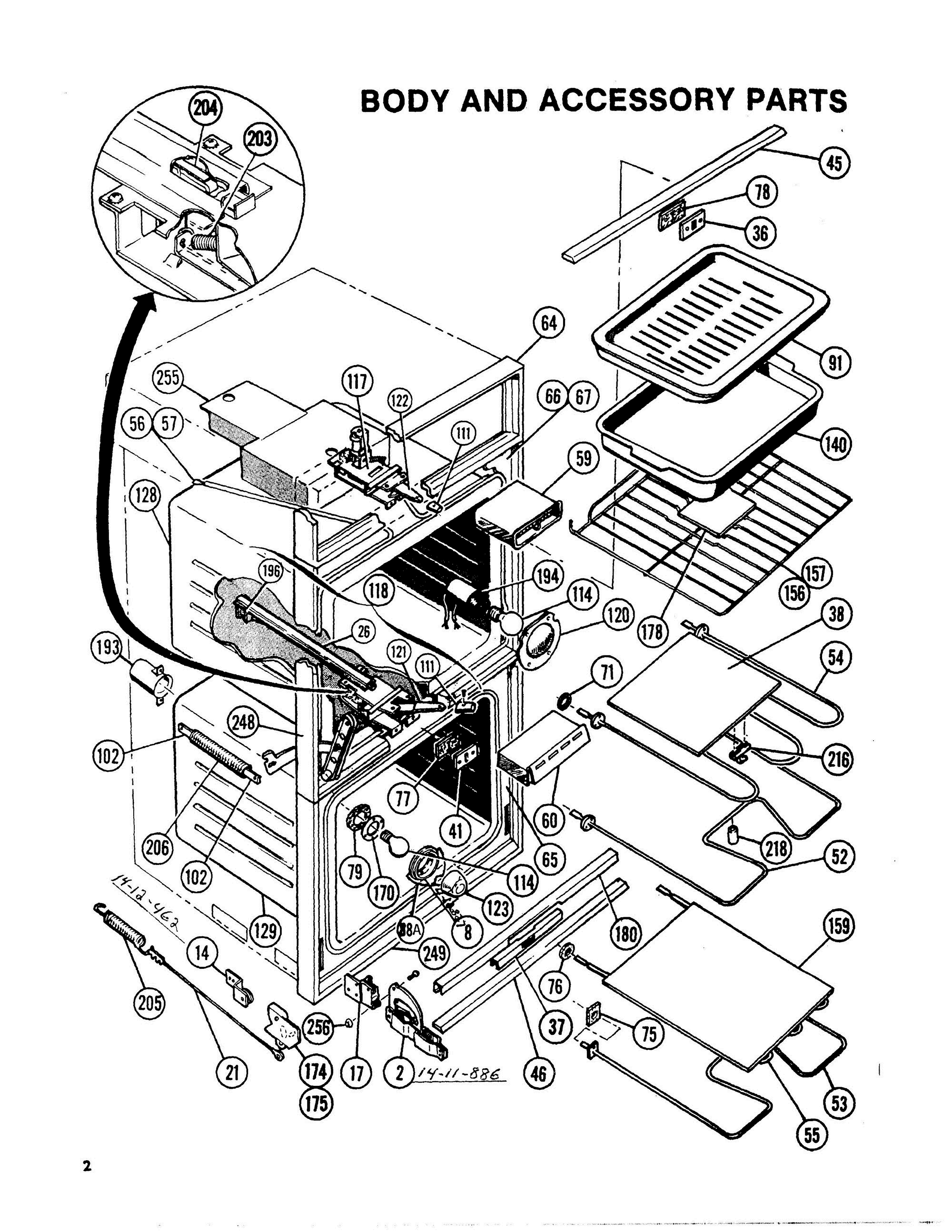 04 - BODY & ACCESSORY PARTS Diagram and Parts List for CMT-18  Bosch Range