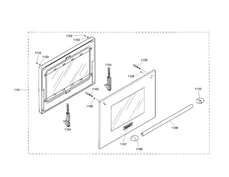 Door Diagram and Parts List for PRD486EDHC 01 Thermador Range