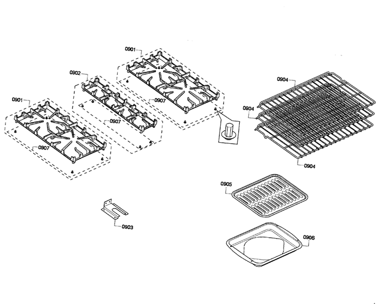 Grids/shelfs Diagram and Parts List for PRD304EG 12 Thermador Range