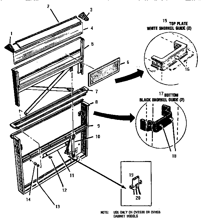 Section 1 Diagram and Parts List for CVSE36B  Thermador Cooktop