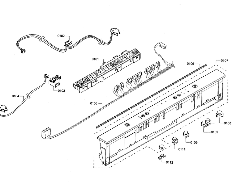 Control Panel Diagram and Parts List for SHX3AR52UC 06 Bosch Dishwasher