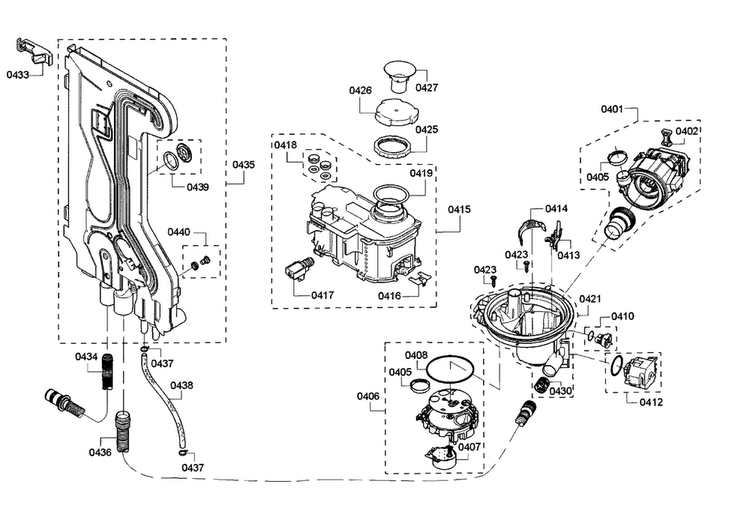 Pump Diagram and Parts List for SHX8PT55UC 05 Bosch Dishwasher